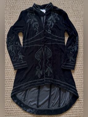 Roja (Cowboys & Indians SF) Western Embroidered Velvet Coat (Black) NWT.
